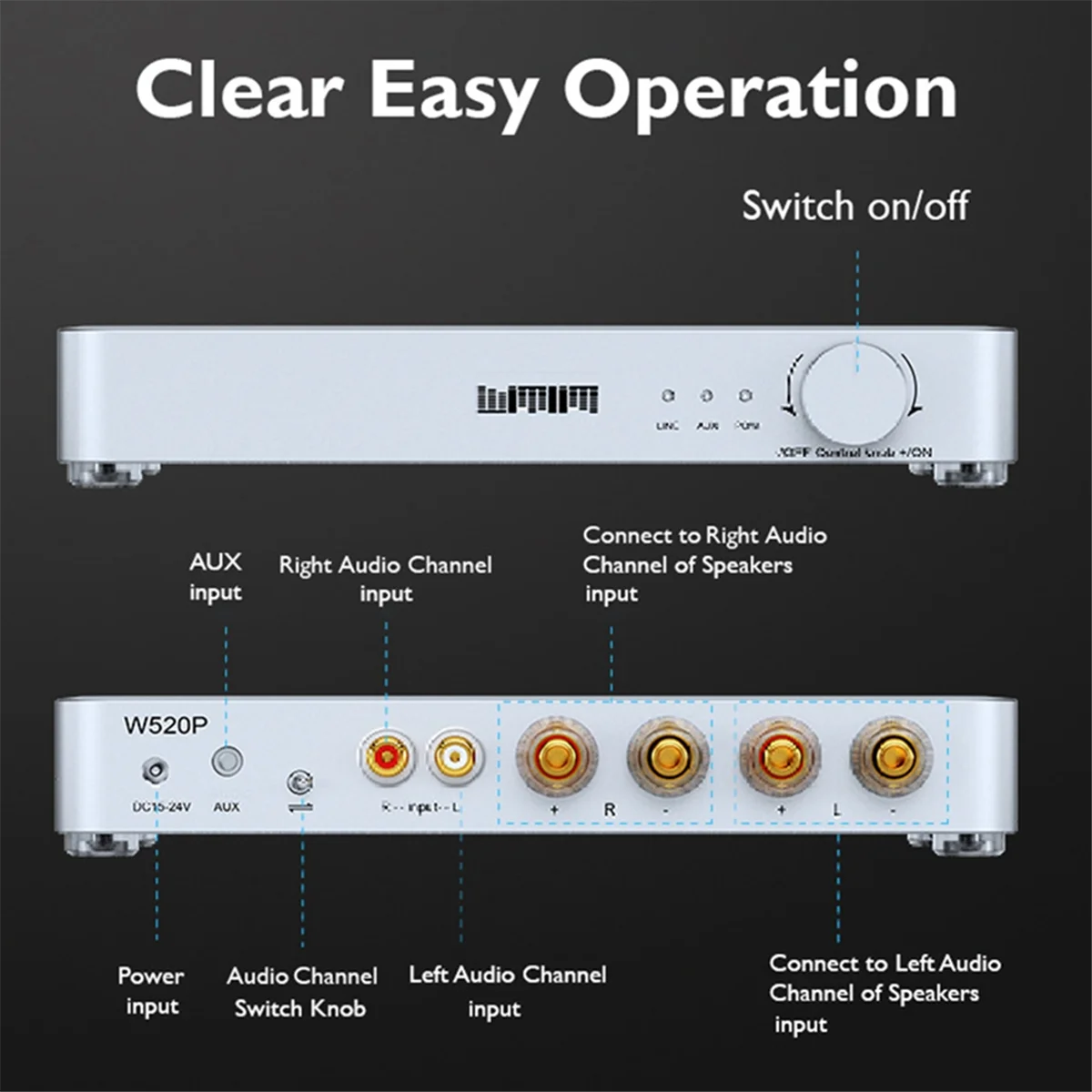 POP-lHIFI Stereo digitale eindversterker Hi-Fi Klasse D digitale versterker Audioversterker naar Bluetooth DAC en audio