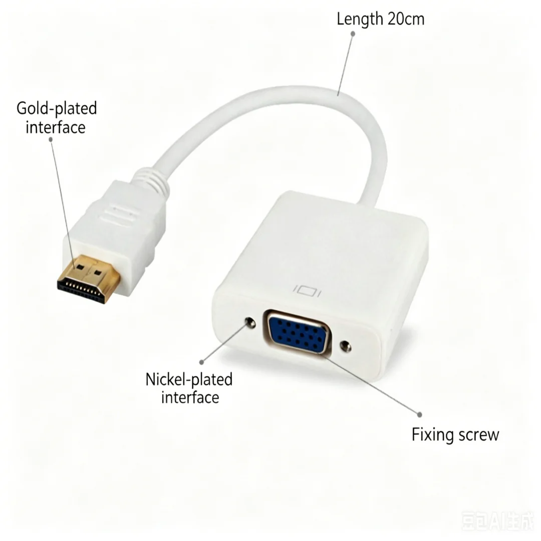 HDMI to VGA 1080P HD Video Converter Cable Gold Plated Connector Stable Signal Transfer Adapter For Notebook Monitor Projector