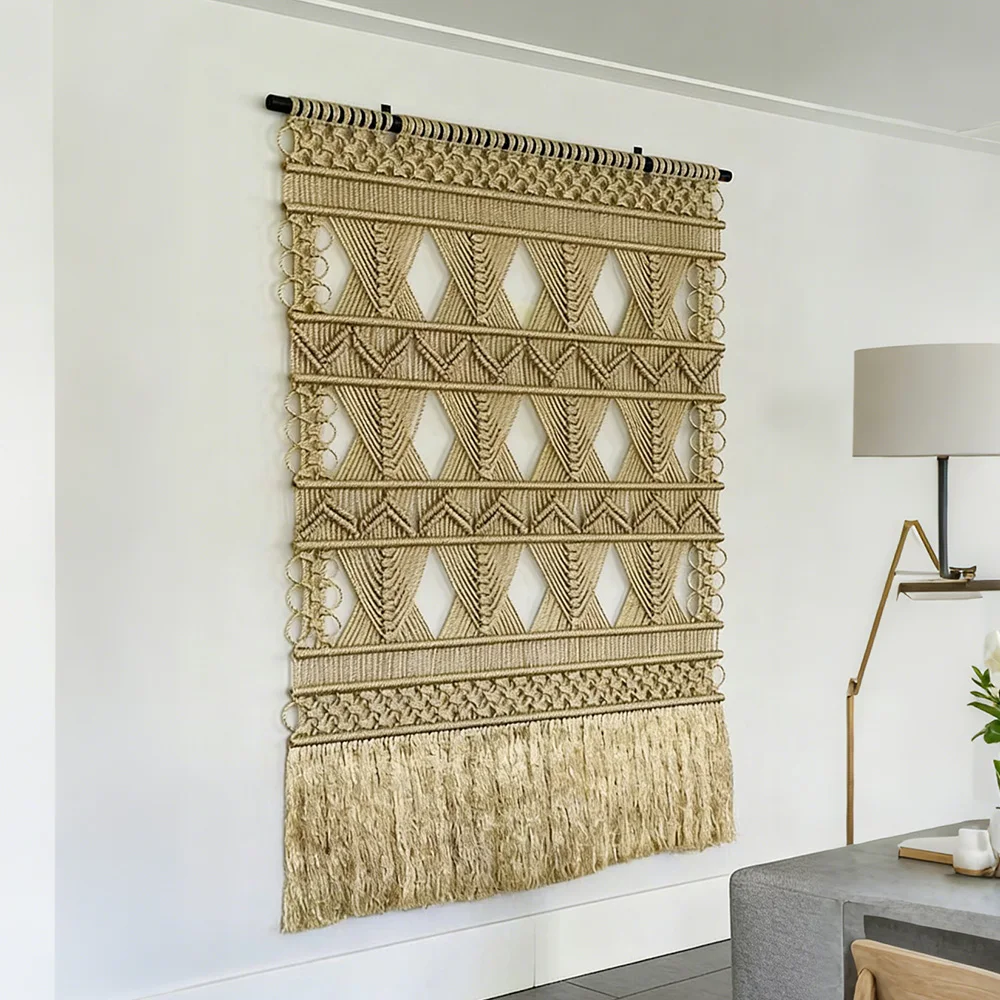 tt&Custom Macrame Wall Art  Handcrafted Cotton Tassel Sculpture with Custom Colors & Sizes for Interior Design Projects~*