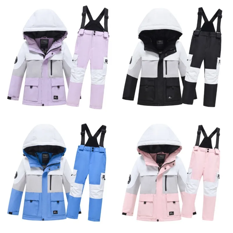 

Children's Ski Suit Set, Boys' and Girls' Workwear, Ski Suits, Windproof and Waterproof, Single and Snowboard Snowsuit Sets