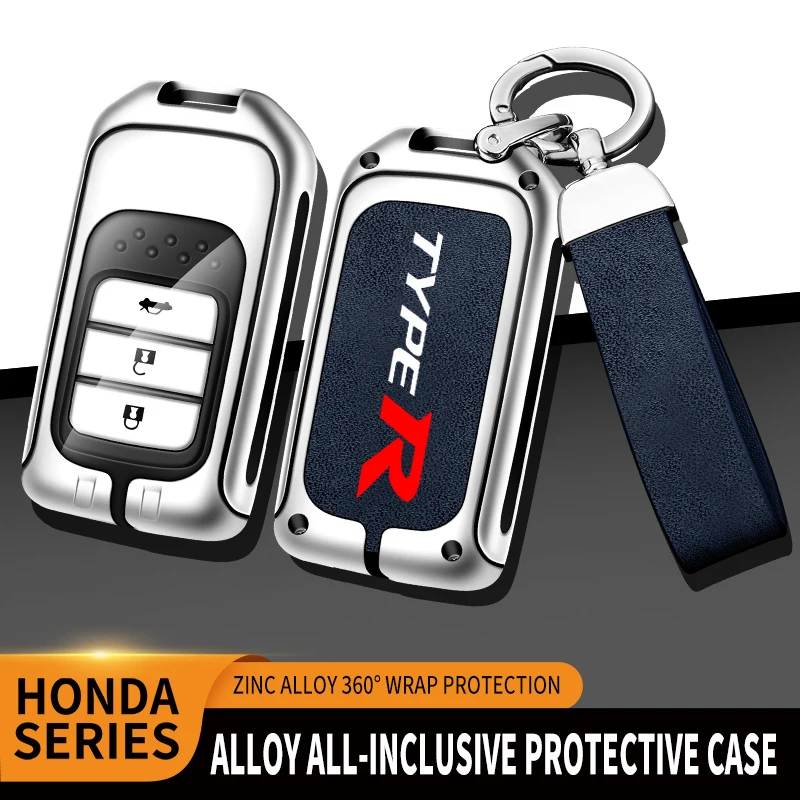 Car TPU Zinc Alloy Key Case Bag For Honda TYPE R Accord Civic HRV CRV CITY Jazz Odyssey Spirior FIT Car KeyChain Metal Key Shell