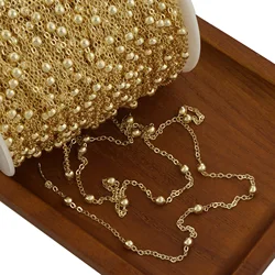 6 Feet 14K Gold Filled Beaded Chain Necklace Bracelet Unfinished Beaded Chain, Gold Chain for Jewelry Making Free Shipping