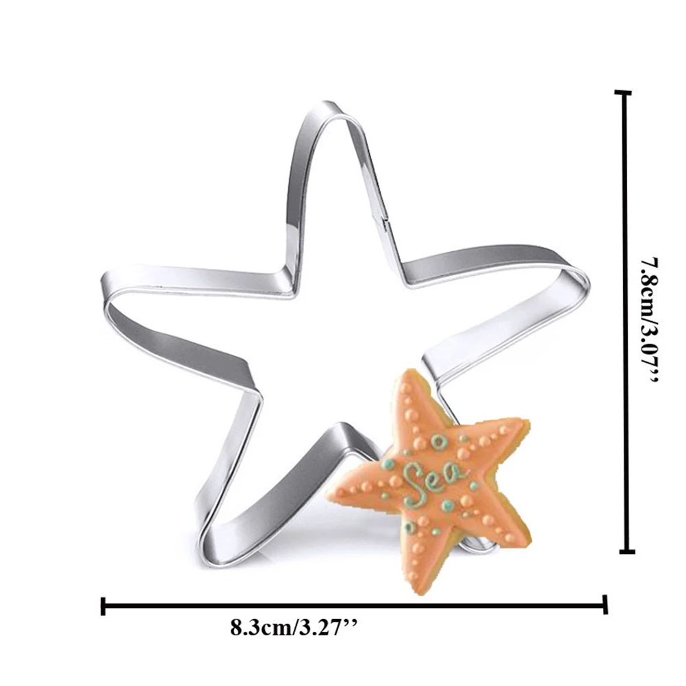 

6 pcs Stainless Steel Cookie Molds Baking Dessert Shape Diy Cake Chocolate Fondant Moulds Non-Stick Easy Demoulding Anti-Rust