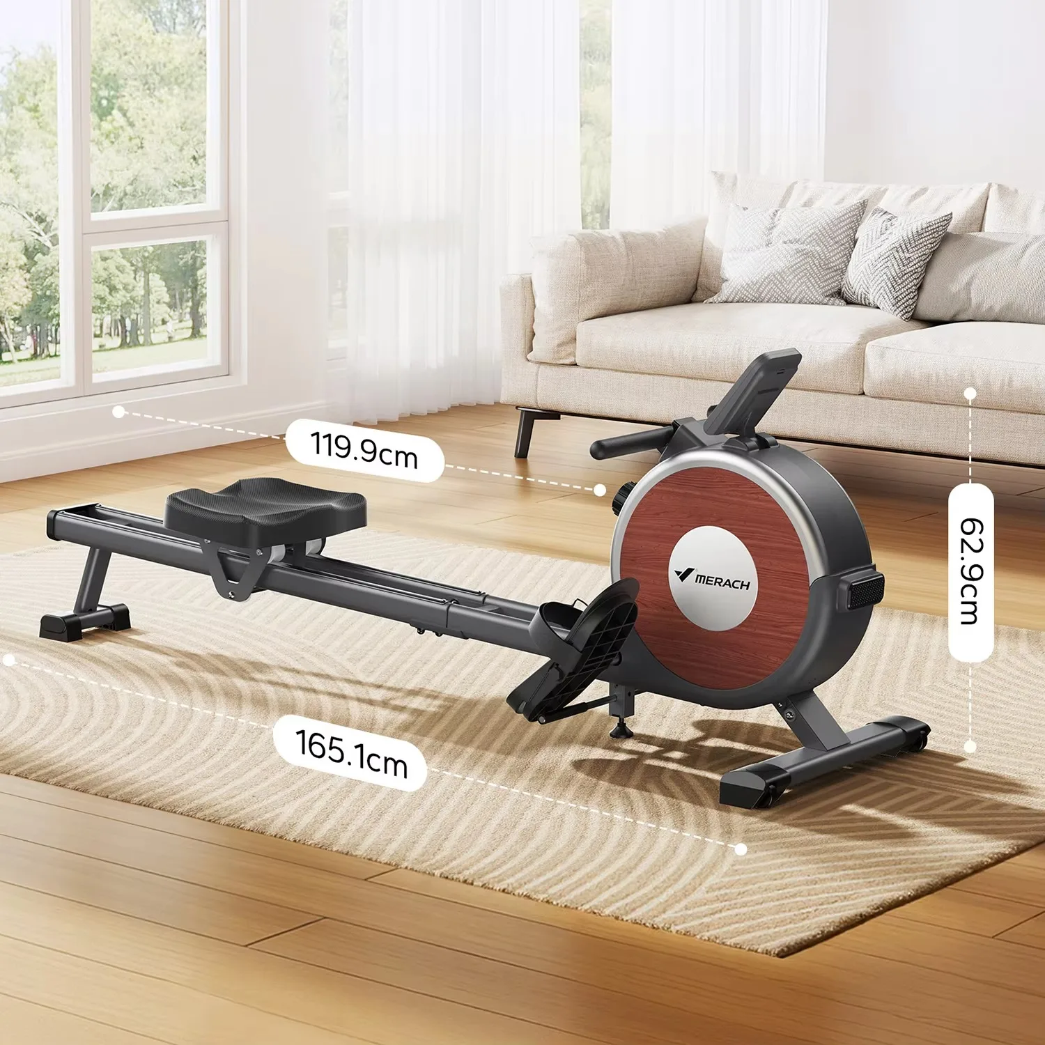 350lbs Capacity 16 Levels Quiet Magnetic Resistance Indoor Home Workout Rowing Machine