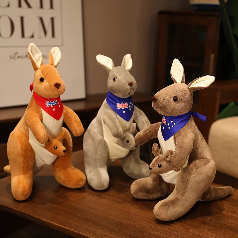 Schattige Sjaal Kangoeroe Pluche Speelgoed Kids Speelgoed Liifelike Australische Dieren Kangoeroe Met Baby Pluche Speelgoed Grappig Cadeau Voor