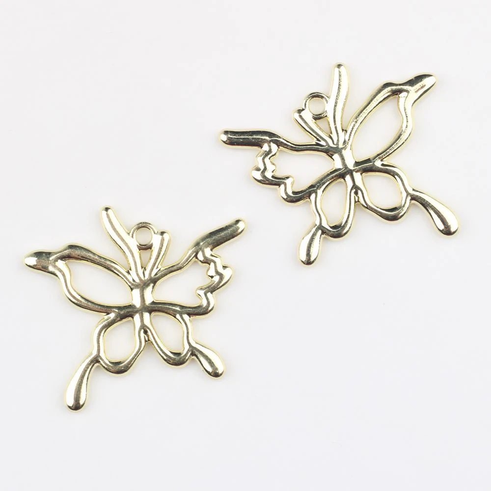 10PCS Cute Hollow Out Butterfly Shape Pendant Charms Jewelry Making Accessories Handmade DIY Bracelets Earring Ornaments Fashion