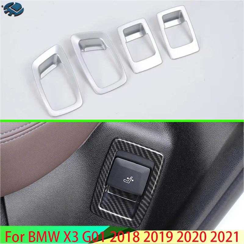 

For BMW X3 G01 2018 2019 2020 2021 2022 Car Accessories ABS Chrome Interior Inner Seat Adjustment Switch Knob Button Cover Trim