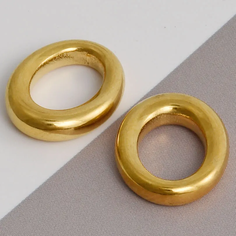 6pcs Simple Geometric Oval Water Droplets Real Gold Plated Stainless Steel Charms For Jewelry Making Supplies DIY Heart Pendant