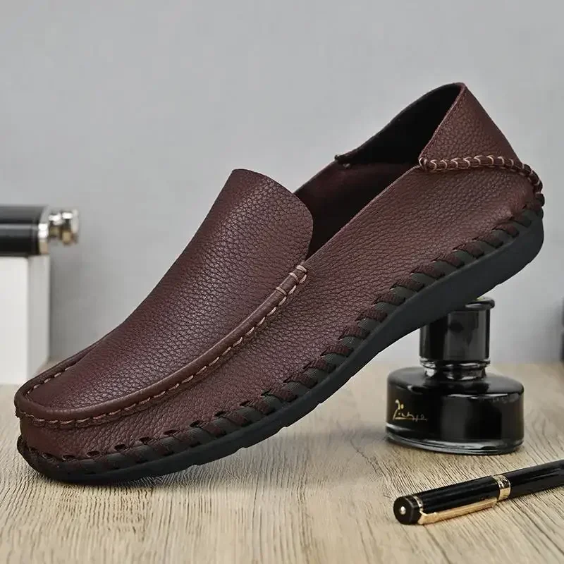 Sapatos de couro Hollow Hole masculino, Sapatos respiráveis casuais, verão