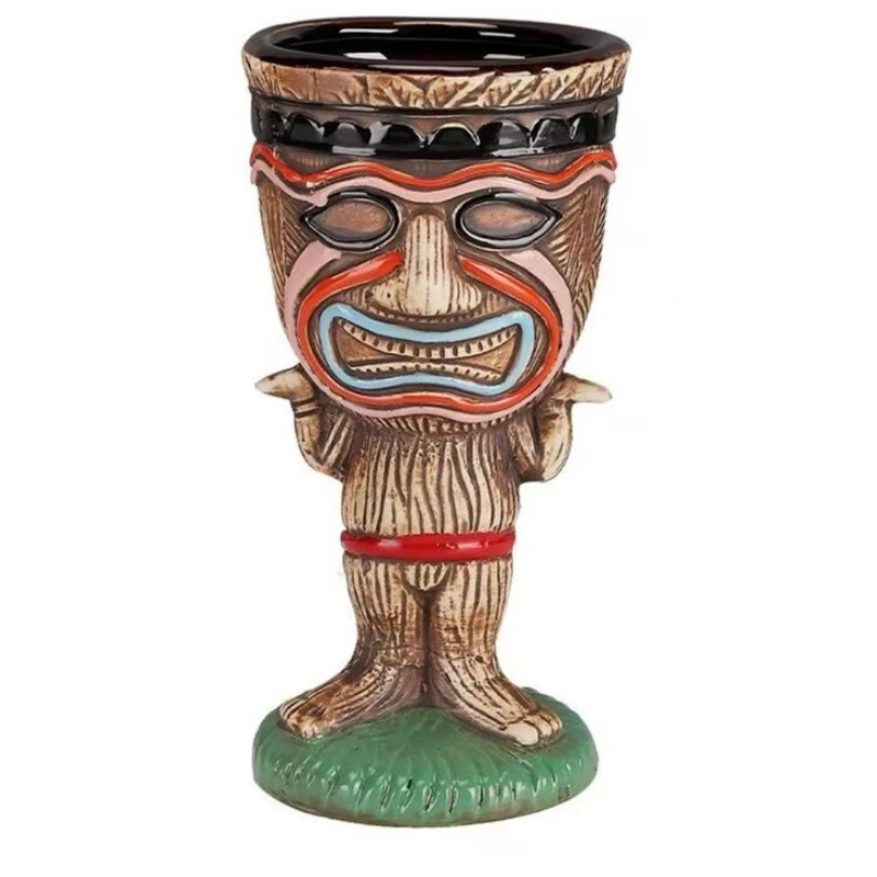 

260ml Ceramic Tiki Mug Creative Porcelain Beer Wine Mug Cup Bar Tool
