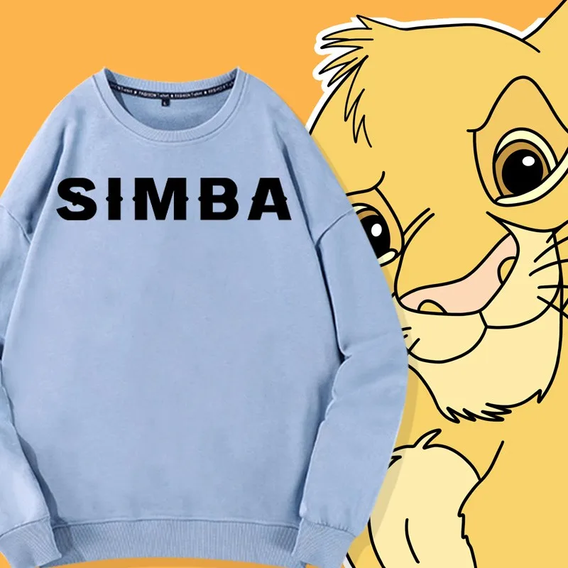 

2024 New Disney Crew Neck Hoodie Women's Fall Children's Top Bambi Dumbo Simba Clothing Trend