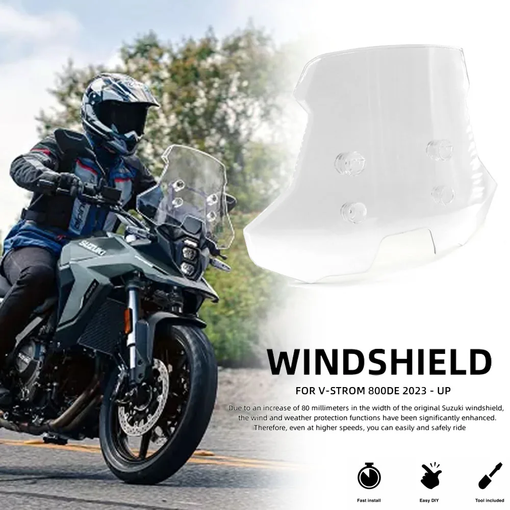 FOR SUZUKI V-STROM 800DE 2023 2024 Windshield Windscreen Wind Shield Screen Deflector Spoiler Protector