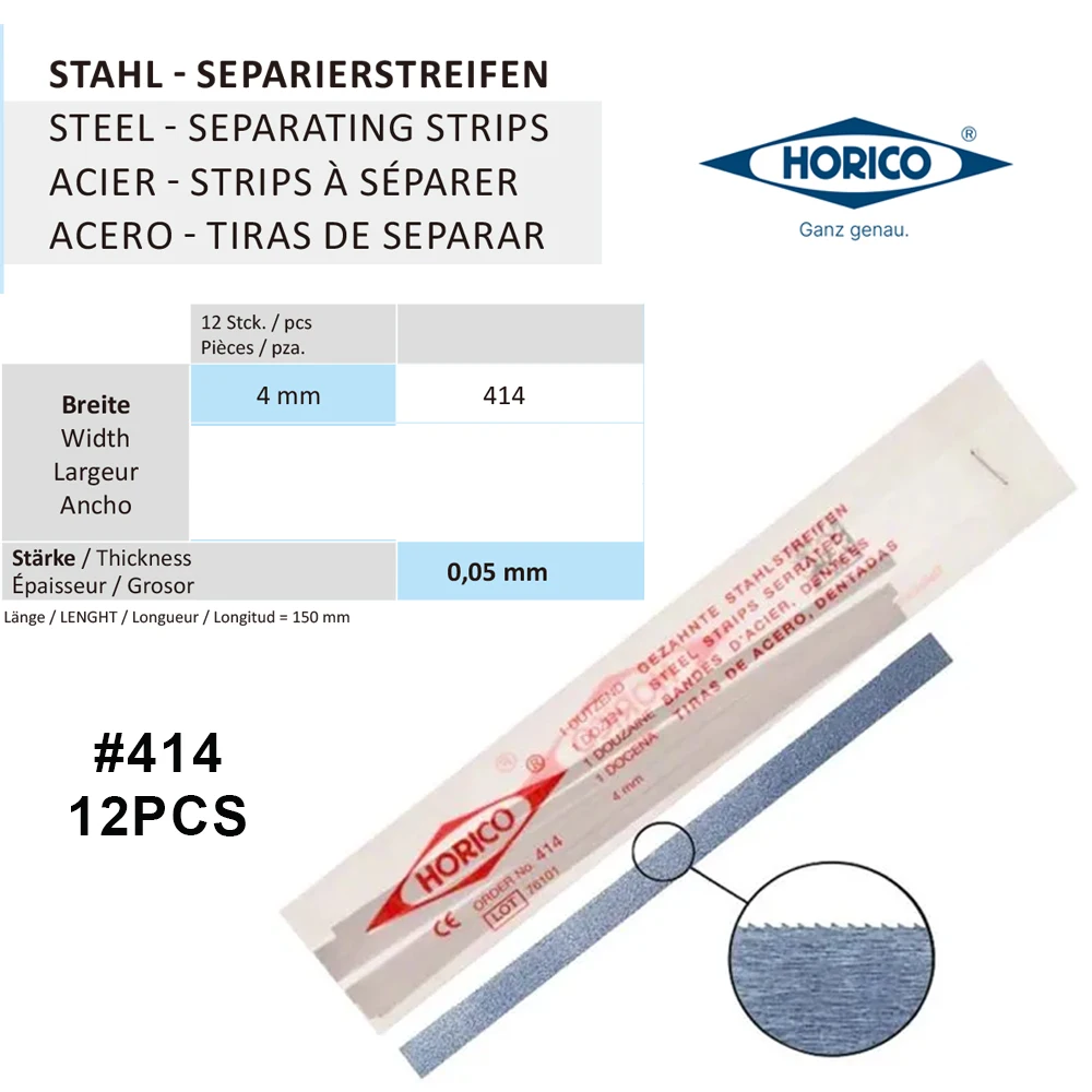 Horico Dental Strips For Polishing Teeth Interproximal Separation Ribbon Saw Abrasive 414 4mm Stell Dentist Tools Instruments