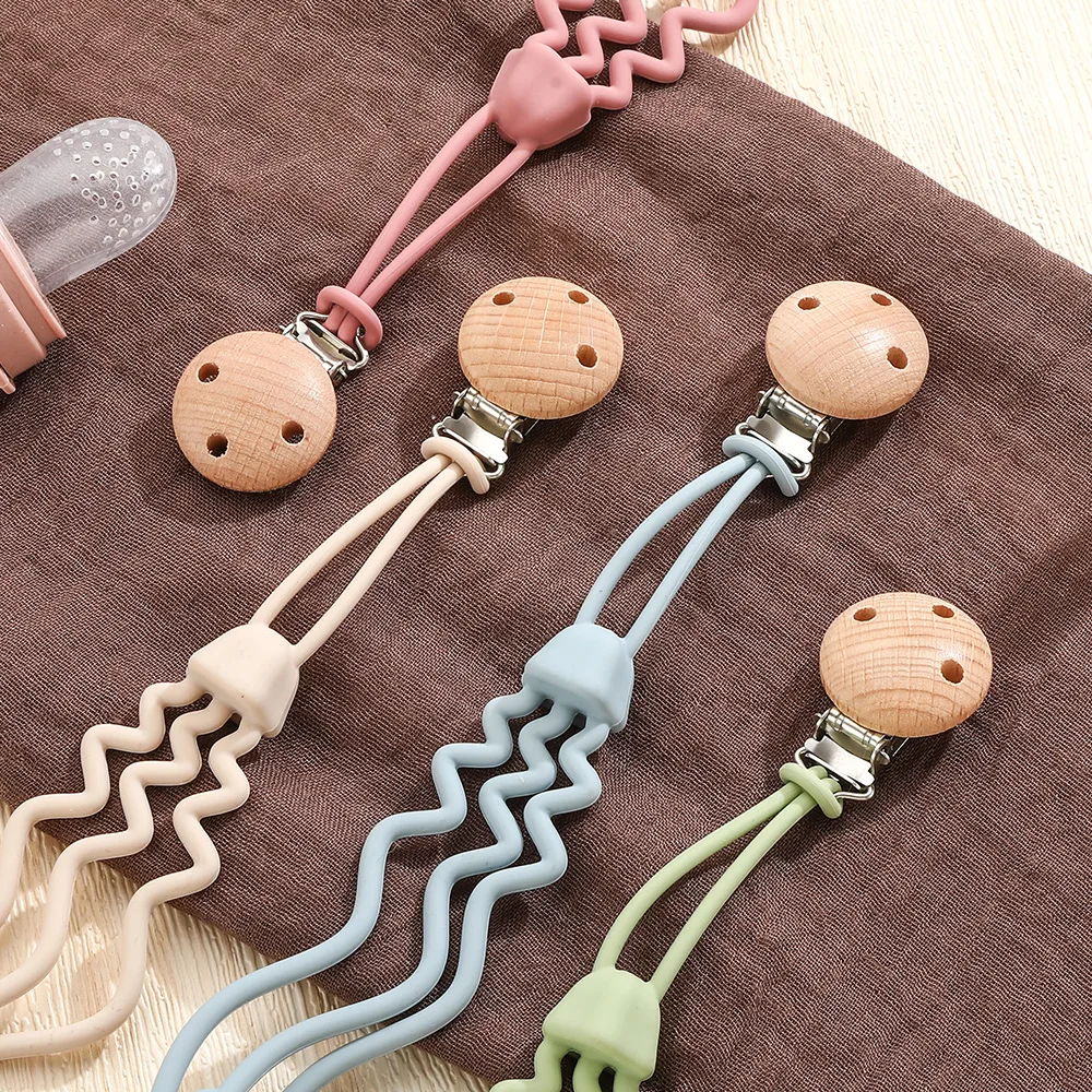 1 Piece Silicone Pacifier Chain, Jellyfish Shape Design, Pink/cream Color, Sea Animal, Suitable for Most Pacifiers, Teething Toy