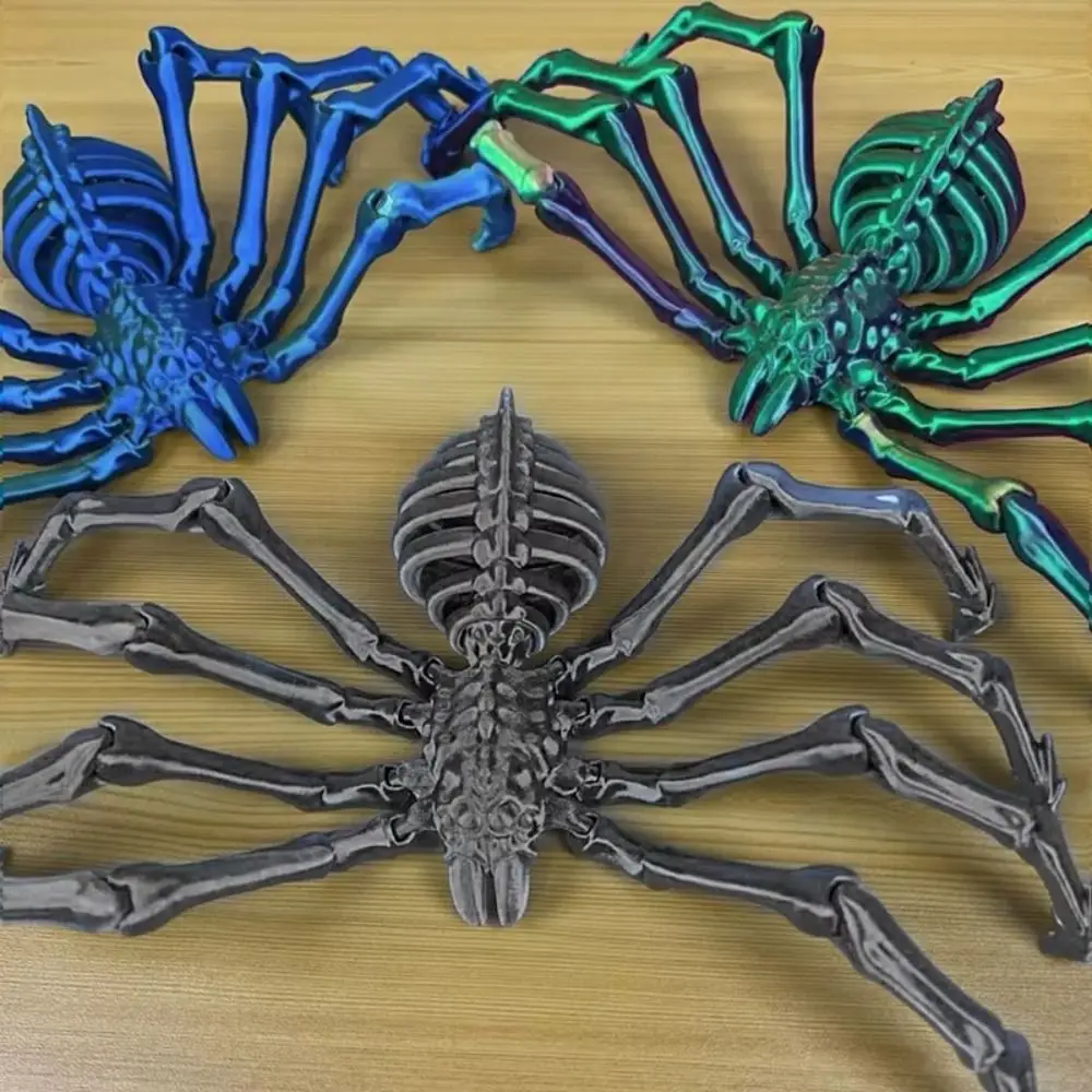 Araña móvil de articulación 3D de plástico, modelo de simulación de animales móviles, adornos de escritorio, 5 colores, nuevo