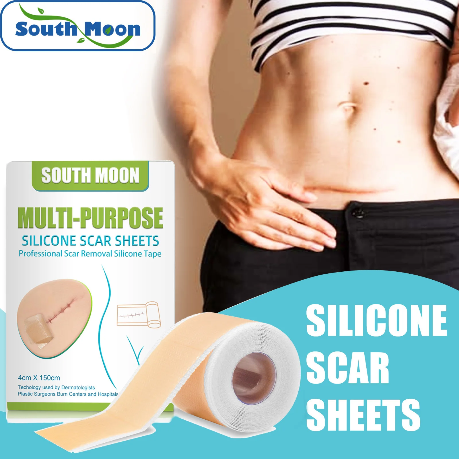 South Moon Silicone Scar Patch Waterproof Efficient Surgery Trauma Burn Skin Cover Treatment Stretch Mark Scar Removal Sheets