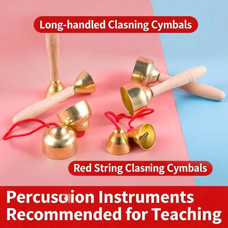 2PCS Kids Handbell Percussion Instrument Toy with Strings Handles for School Home Performance Events