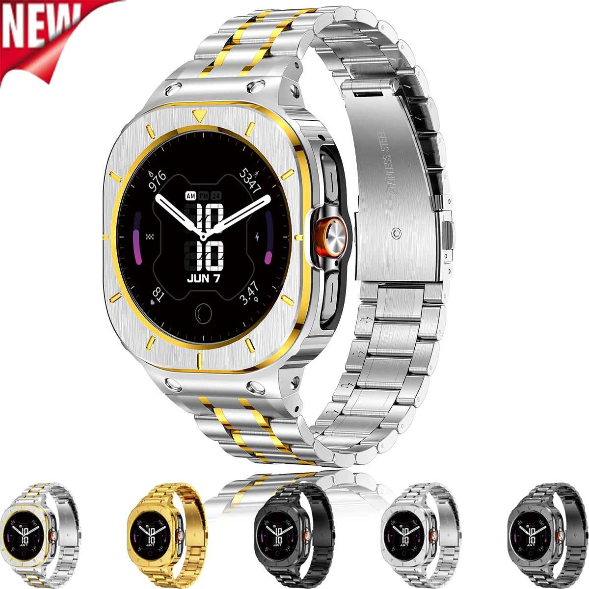 

Комплект модификации из нержавеющей стали для Samsung Galaxy Watch Ultra 2025 47 мм, металлический ремешок с защитой от падения для Galaxy Watch Ultra 47 мм