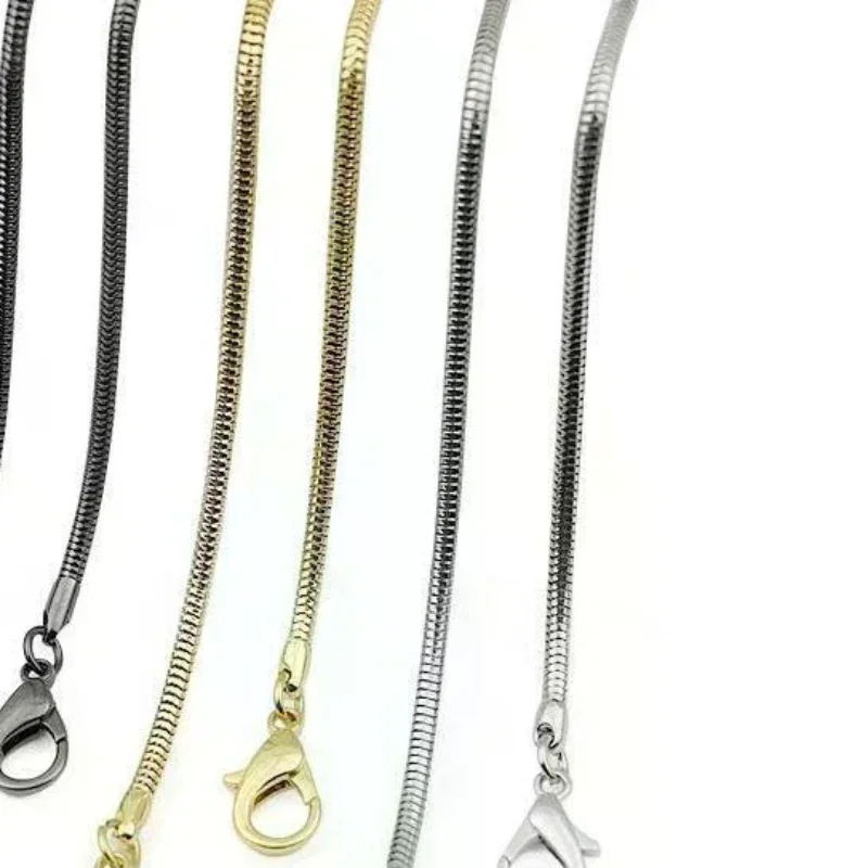 Iron 120cm Snake Chain Sturdy Lobster Clasps 3 Color Options For DIY Jewelry Projects
