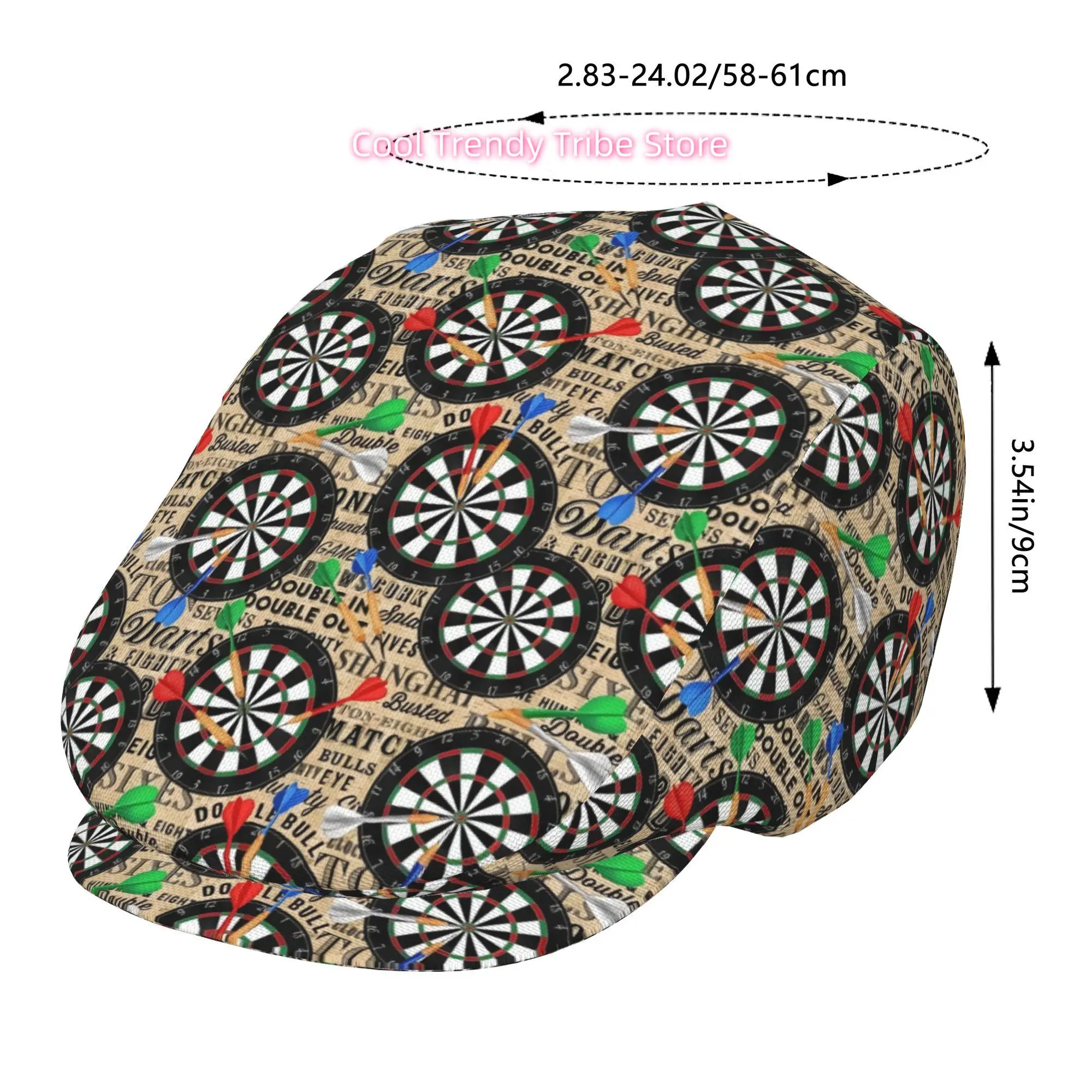 1pc Dart Carnival All-over printed beret,  newsboy cap, unisex, a must-have fashion accessory for outdoor leisure activities and
