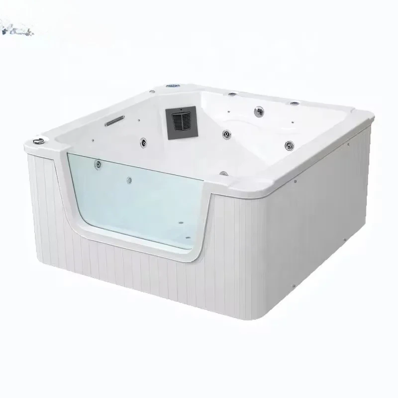 Modern White Acrylic Mini Whirlpool Thermostatic Stone Bathtub Oval Pattern Included Soaking Independent Drainage Hotels Babies