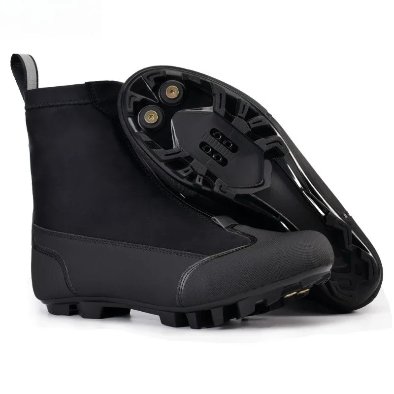 Cycling shoes Winter men's outdoor bicycle anti-splashing anti-collision cycling boots Night riding reflective shoes