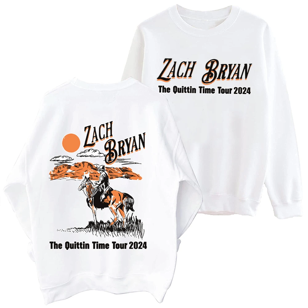 Zach Bryan The Quittin Time Tour 2024 Sweatshirt Man Woman Harajuku Round Neck Long Sleeve Oversized