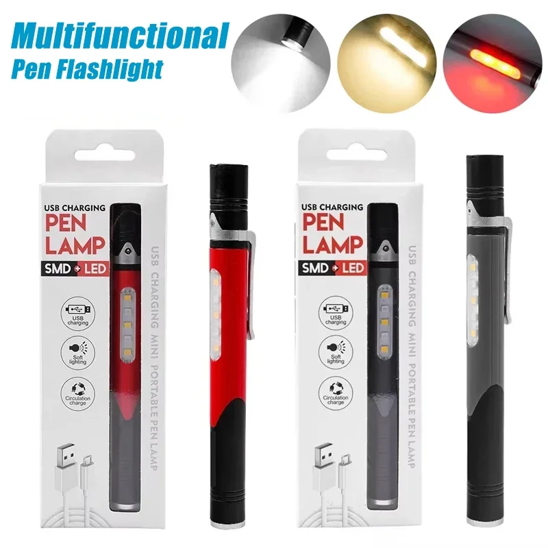

Portable Pen Clip Light Dual Light Source Mini LED Dentist Nurse Pencil Torch Lamp Outdoor Camping Hiking Adventure Flashlight