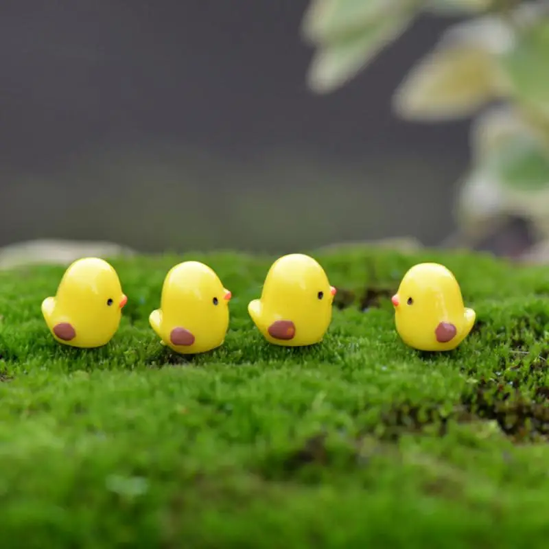 Mini Chicken Yellow Chick Cute Dollhouse PVC Decorative Micro Landscape Miniatures Gardening Ornaments Accessories Crafts