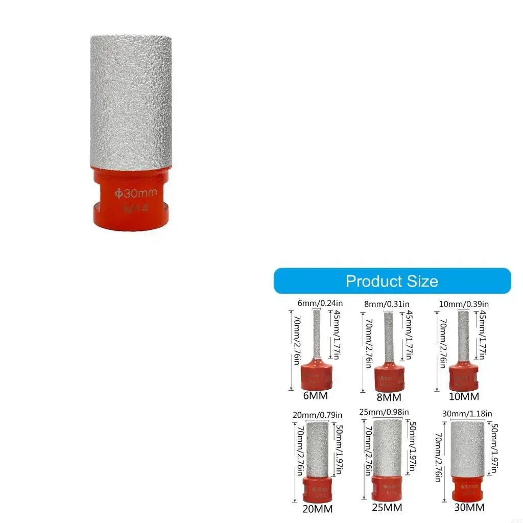 Broca fresado dedos con diamantes 203C M14, para agrandar los agujeros existentes, para azulejos porcelana, encimera