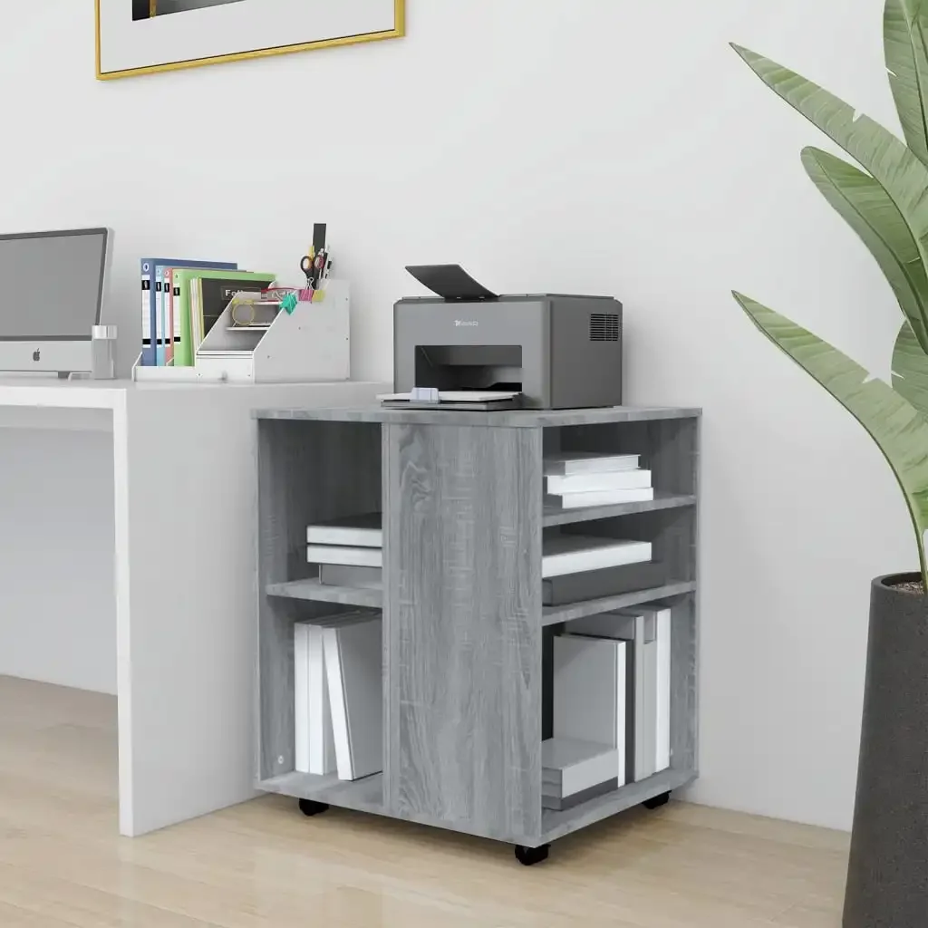 60x53x72 cm Grey Sonoma Wheeled Cabinet, Multi-use Drawer Single Storage Cabinet for Home Organizer Wardrobes