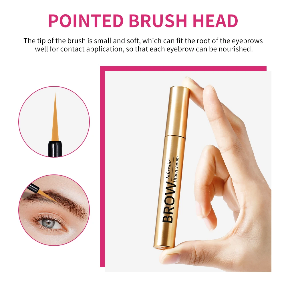Lakerain 4ml Veloce Sopracciglio Crescita Delle Ciglia Siero Naturale Più Spessa Allungamento Sopracciglio Trucco Crescita Idratante Essenza Sopracciglio