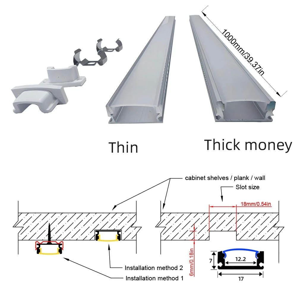 Durable Aluminum Profile Aluminum Channel for Indoor LED Linear Light Mounting