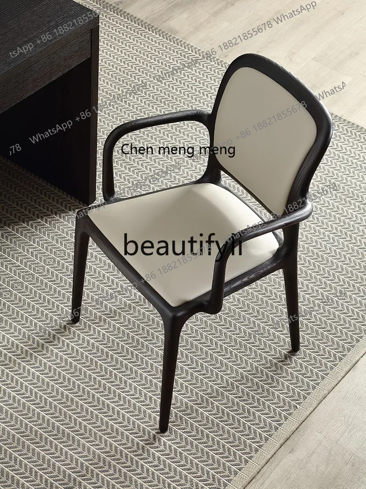 

X FH Japanese Style Solid Wood casual Coffee Chair with Armrest Hiroshima Chair Computer Study Desk Chair