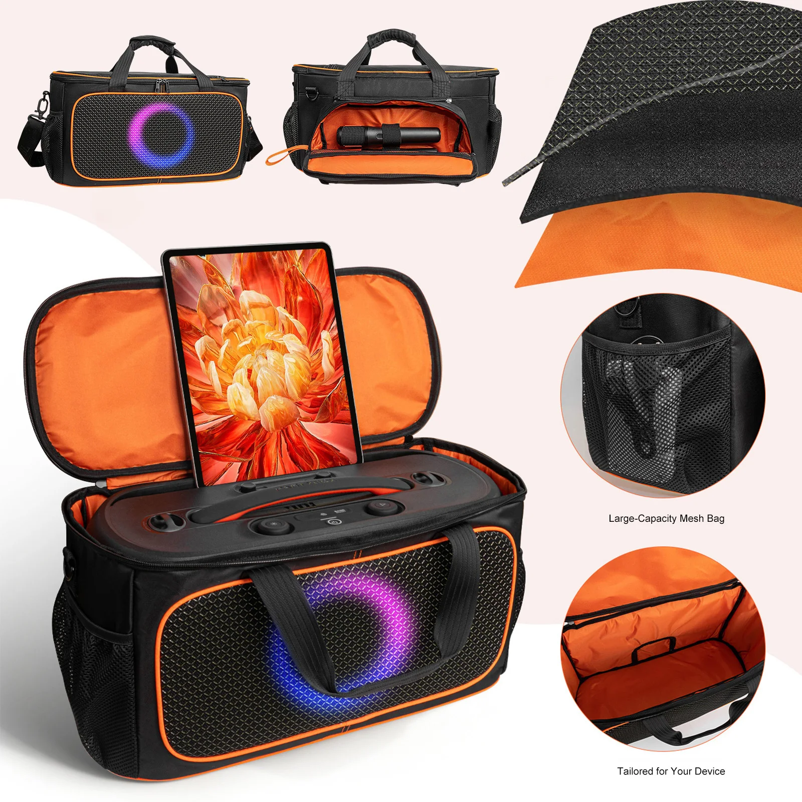 

Чехол для динамика JBL PartyBox On The Go2, портативный защитный чехол большой емкости, сумки для хранения с защитой от царапин, аксессуары для динамиков