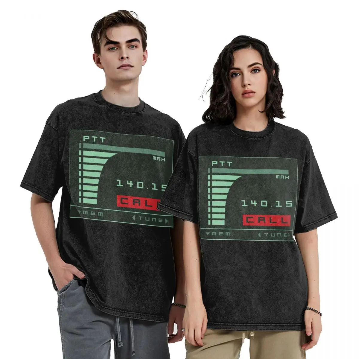 Metal Gear Solid Codec Screen Inspired By Kojima's MGS Washed T Shirts Printed Short Sleeve Hip Hop T-Shirt Streetwear Tops Tees