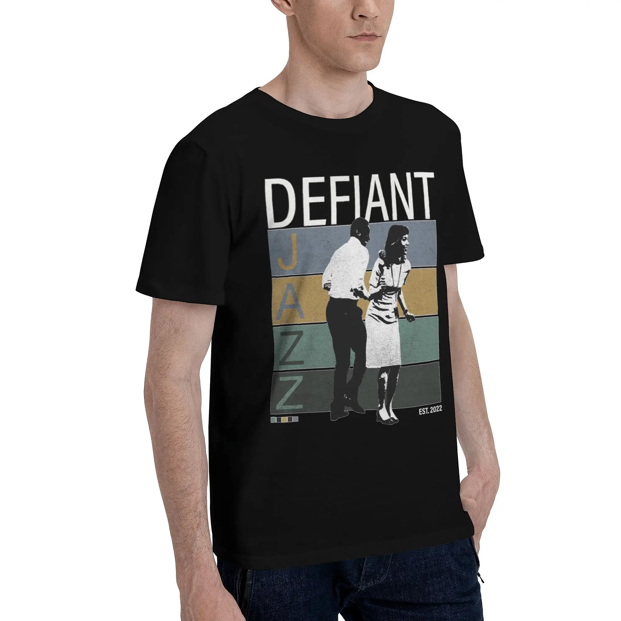 Couple T Shirt Defiant Jazz T Shirts Hipster Severance Jumper Summer Tees Y2K Casual Printed Cotton Clothes Plus Size