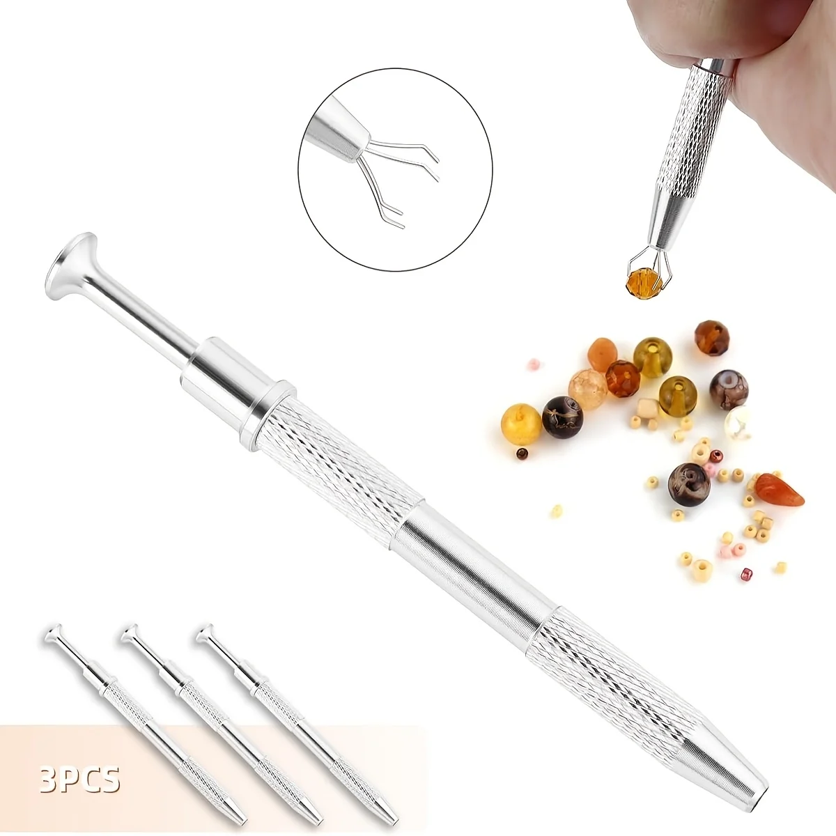4-Claw Jewelry Pick Up Tool, 4 Prongs Tweezers, BGA Chip Picker, Precision Grabber for Small Parts Micro Components IC Chips