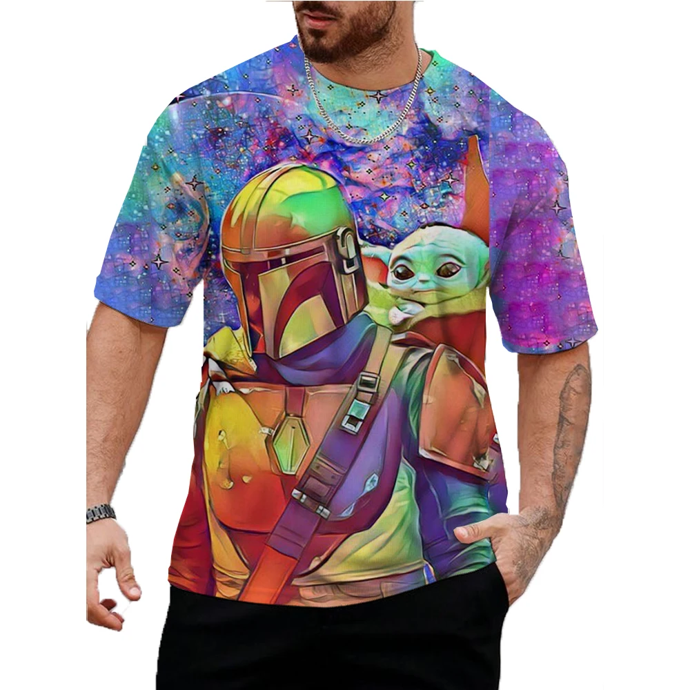 Vintage T-Shirt For Men Marvel Yoda Baby 3D Printed Casual Round Neck Shirt Quick-Drying Exquisite Oversized Men\'s Clothing Boy