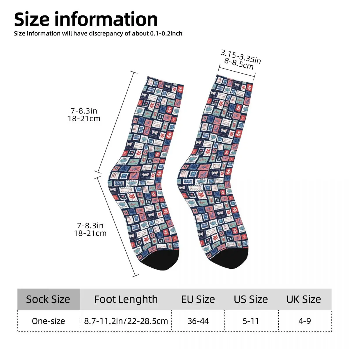 Forever Stamps Socks Harajuku High Quality Stockings All Season Long Socks Accessories for Unisex Birthday Present