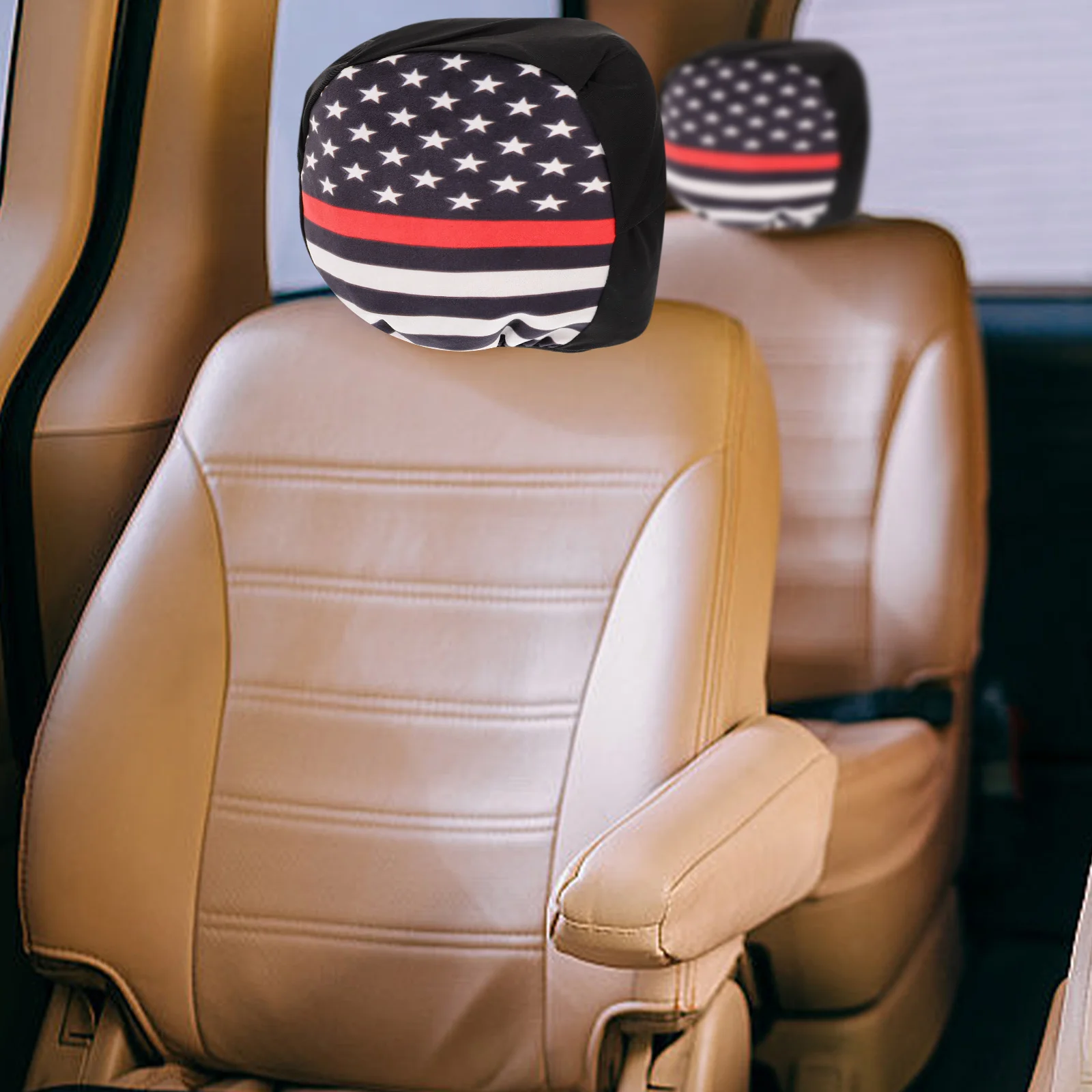 

2 Pcs Headrest Cover Breathable Polyester Seat Accessory Replacement Vehicle Decorative Headrest Covers For Cars F190525mj2D1