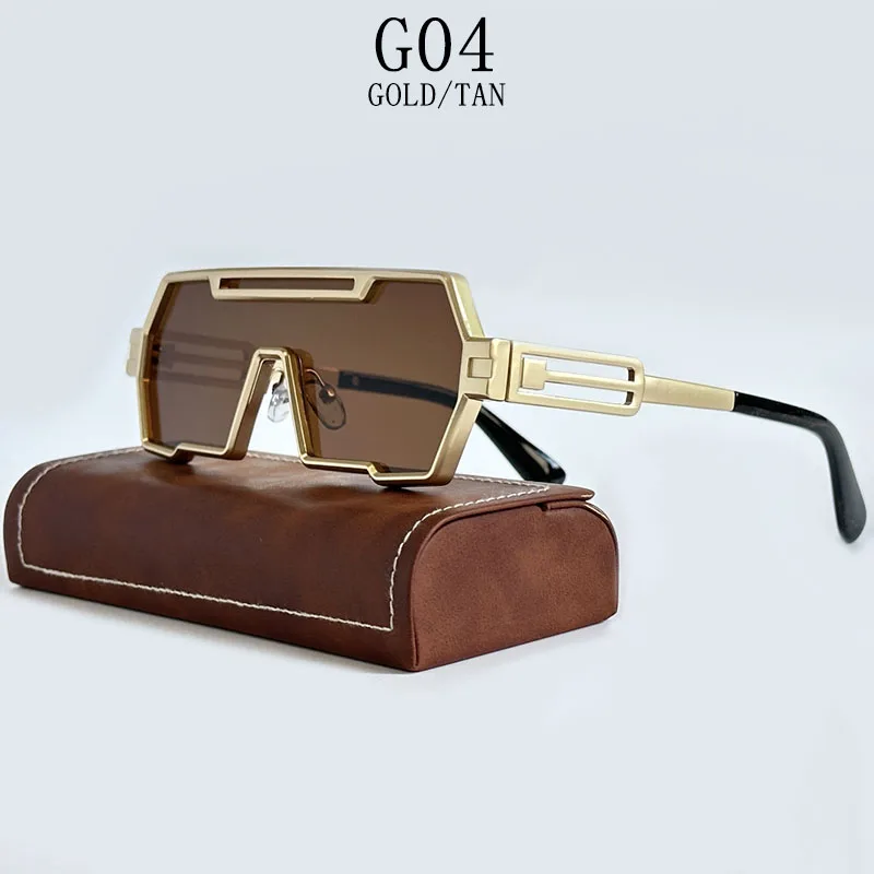Heavy Metal Steampunk Sonnenbrille Für Männer Platz Vintage Punk Mode Gläser Retro Gafas De Sol Hombre Lunette De Soleil Homme – Detail 6