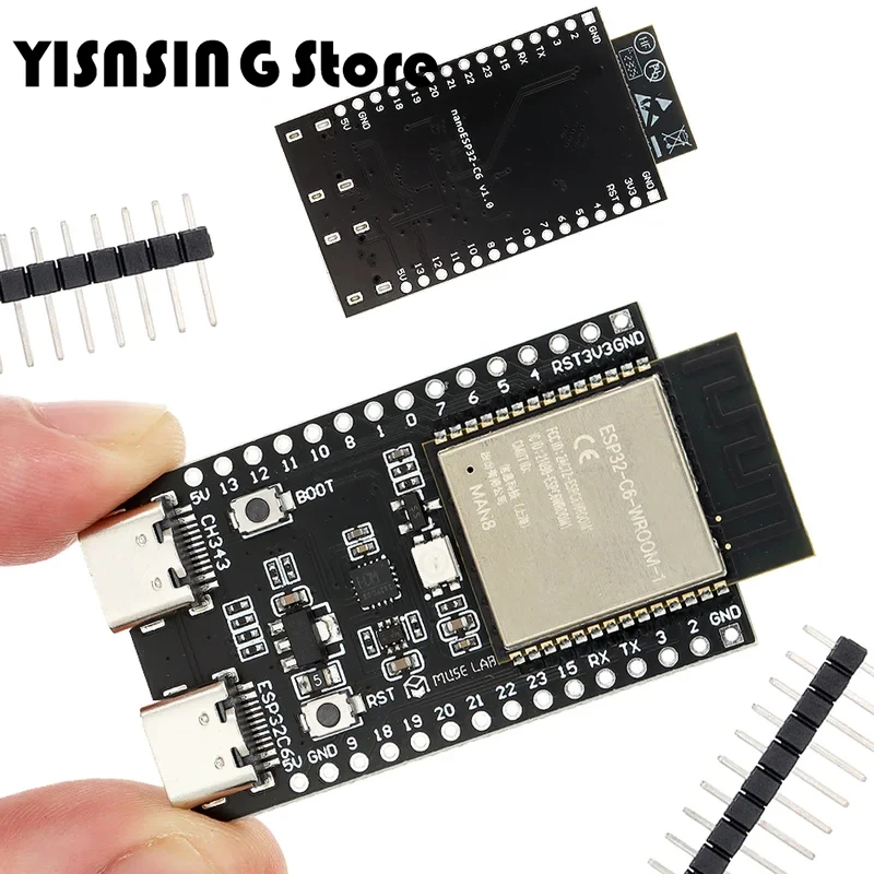 ESP32-C6 N4 N8 ESP32 WiFi Bluetooth Internet Of Things Dual Type-C Development Board ESP 32 Core Board ESP32-C6-DevKit C N4R2