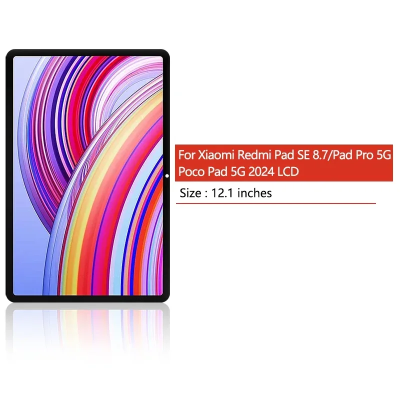 Nieuw Voor Xiaomi Redmi Pad SE 8.7/Pad Pro 5G 2024 12.1 Lcd Touch Screen Digitizer Voor Xiaomi poco Pad 5G 2024 12.1 LCD