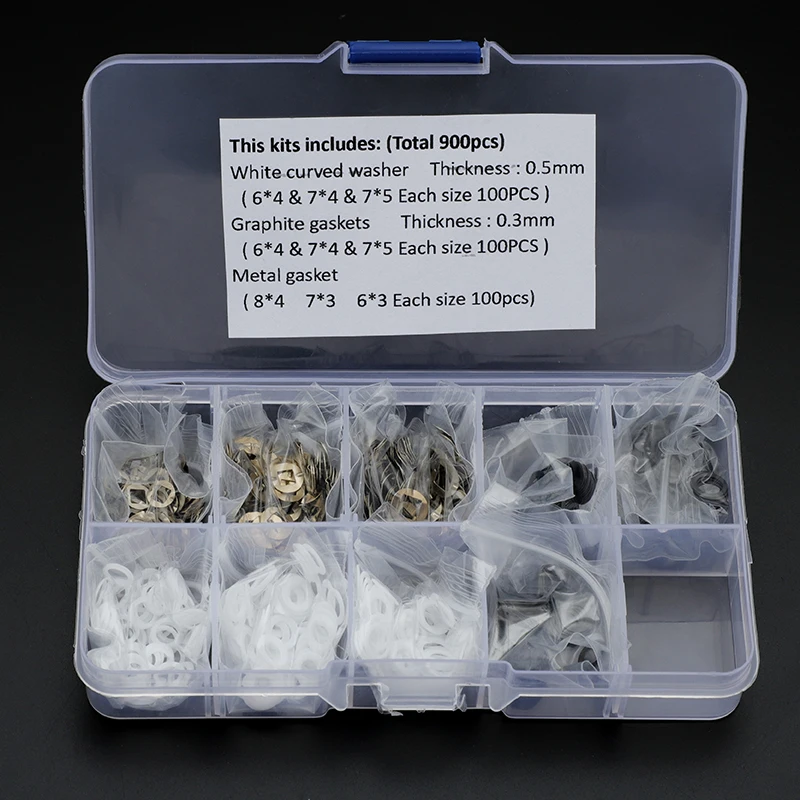 Plastic Washers and Metal Gaskets Set For Professional hairdressing scissors repair and assembly Mix Sizes 900PCS/BOX