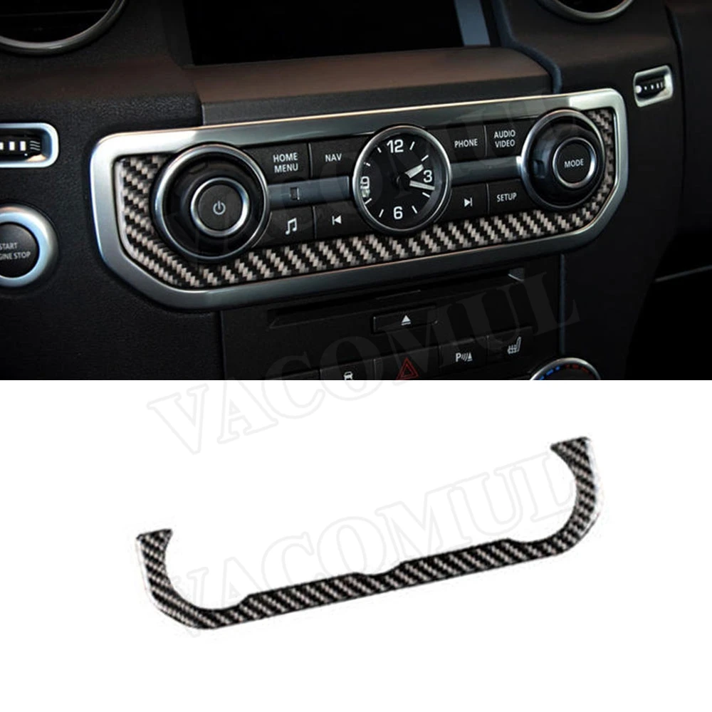 

Carbon Fiber Car Central Control Time Clock Panel Trim Frame Cover Strip Sticker For Land Rover Discovery 4 LR4 2010-2016