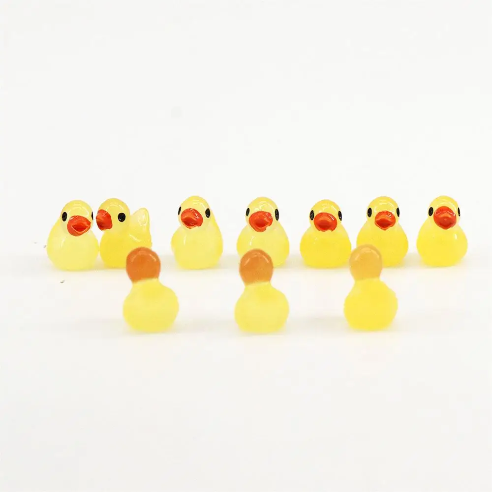 10pcs/set Mini Resin Crafts Three-dimensiona Handicraft Micro Landscape Small Ornament Duck Doll Simulation Duck Animal Pendant