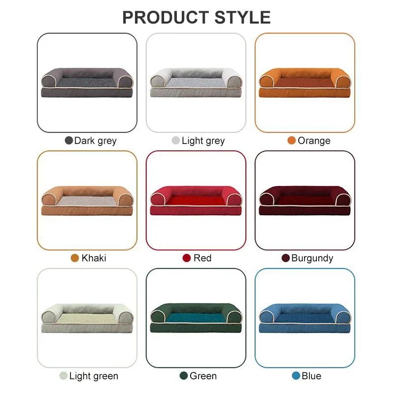 New Pet Dog Bed Dog Sofa Deep Sleep Small Medium Large Dog House Square Thickened Warm Dog Mat Kennel Pet Product Accessories