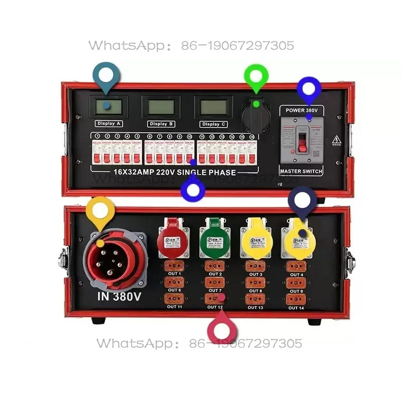 16-way power supply through box, bakelite plug-in cabinet, aviation plug-in cabinet, stage large-screen lighting and audio