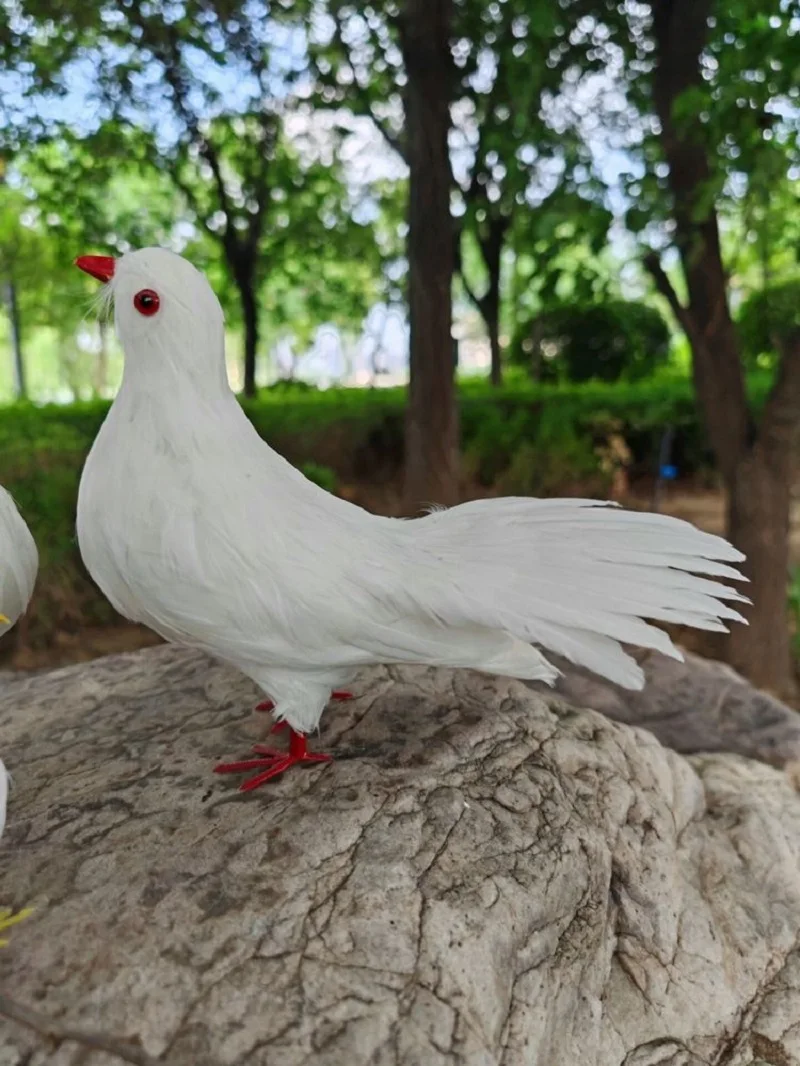 cute simulation dove model foam&feather white bird garden decoration gift about 32cm xf2989